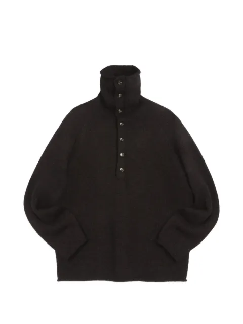 YMC Runaway neck-buttoned sweater