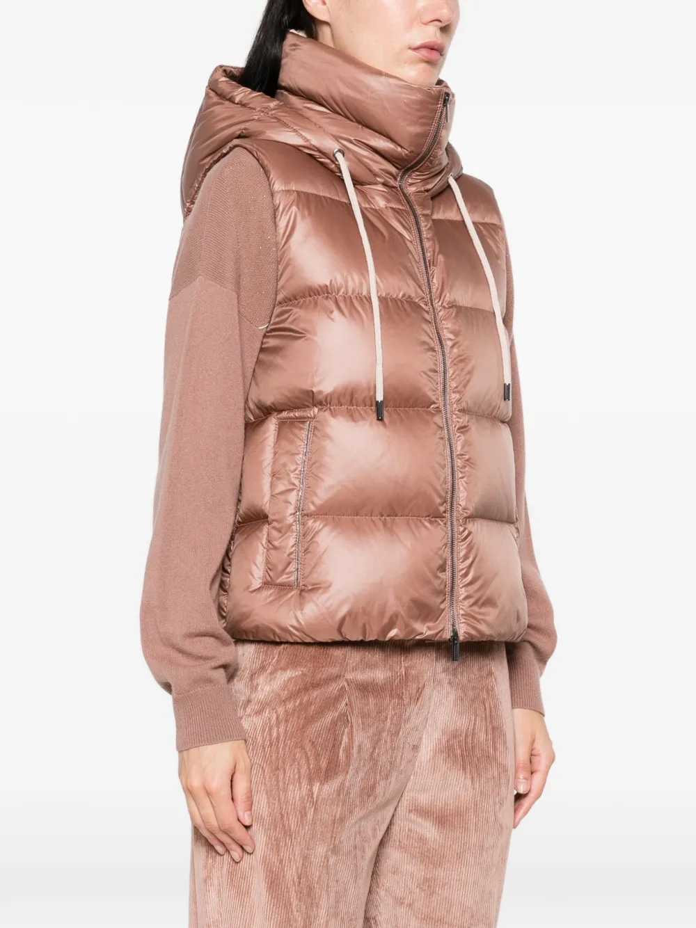Peserico Bodywarmer met capuchon Roze