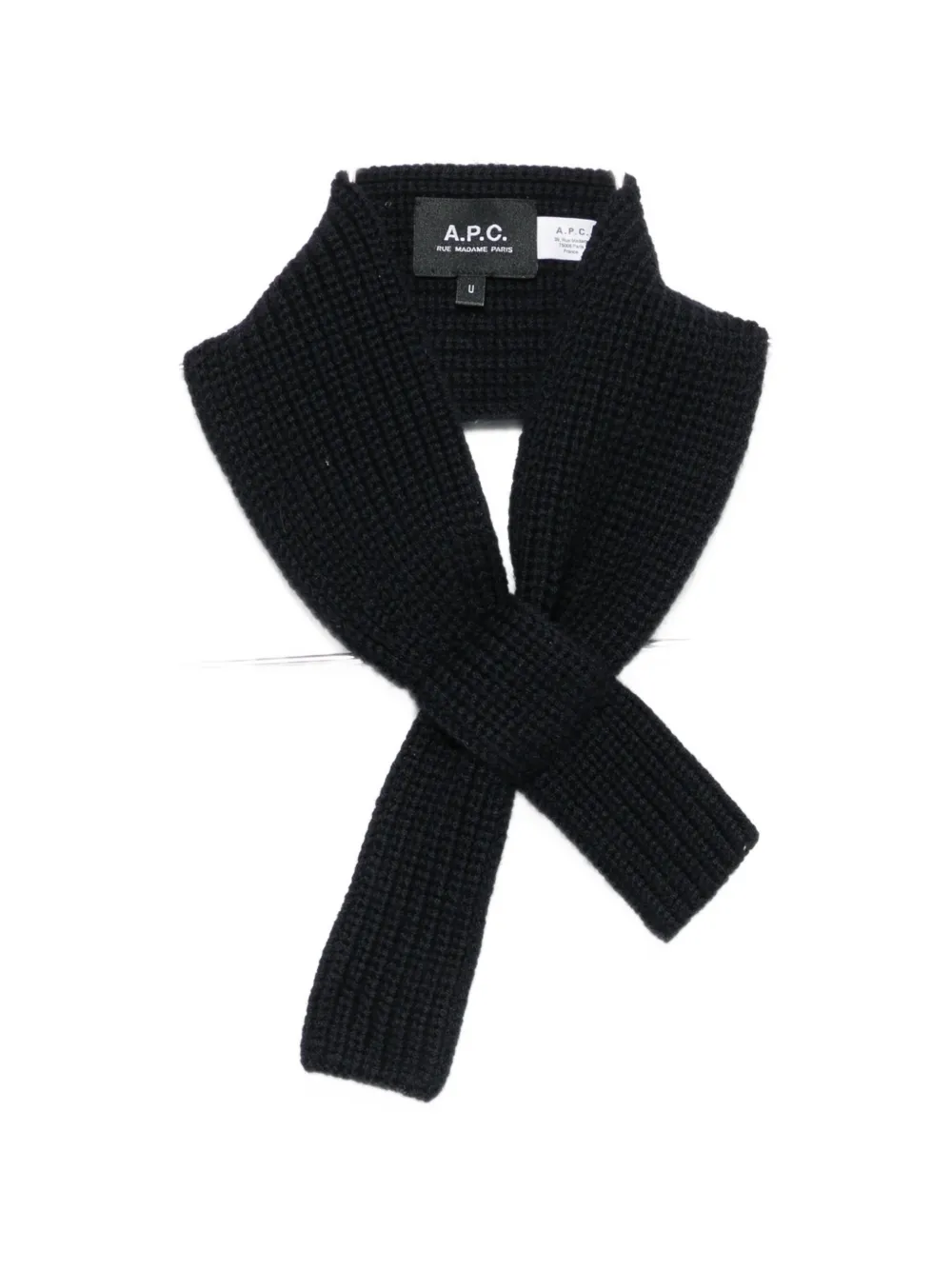 A.p.c. Luna Ribbed-knit Scarf In Blue