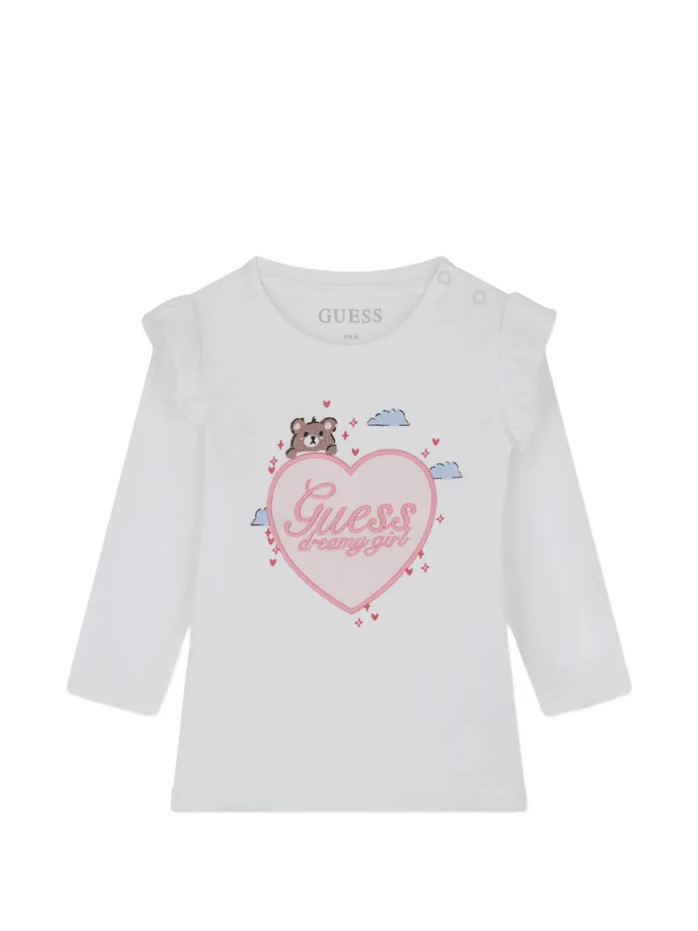 guess kids Twee T-shirten grafische print-sets met ruches afwerking Wit