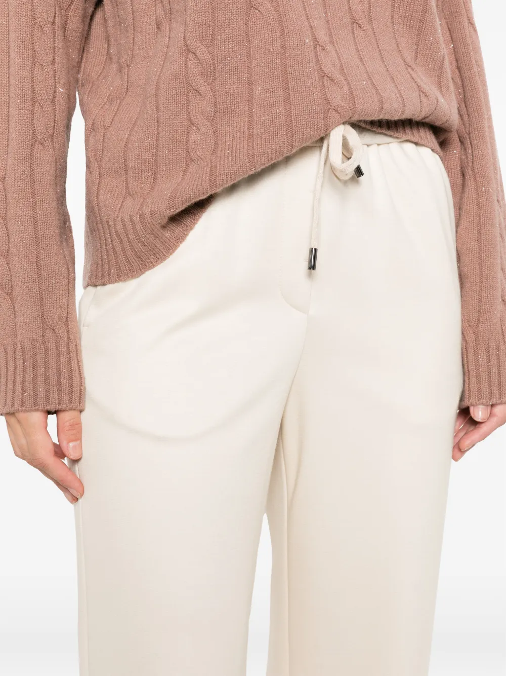 Peserico Broek met trekkoordtaille Beige