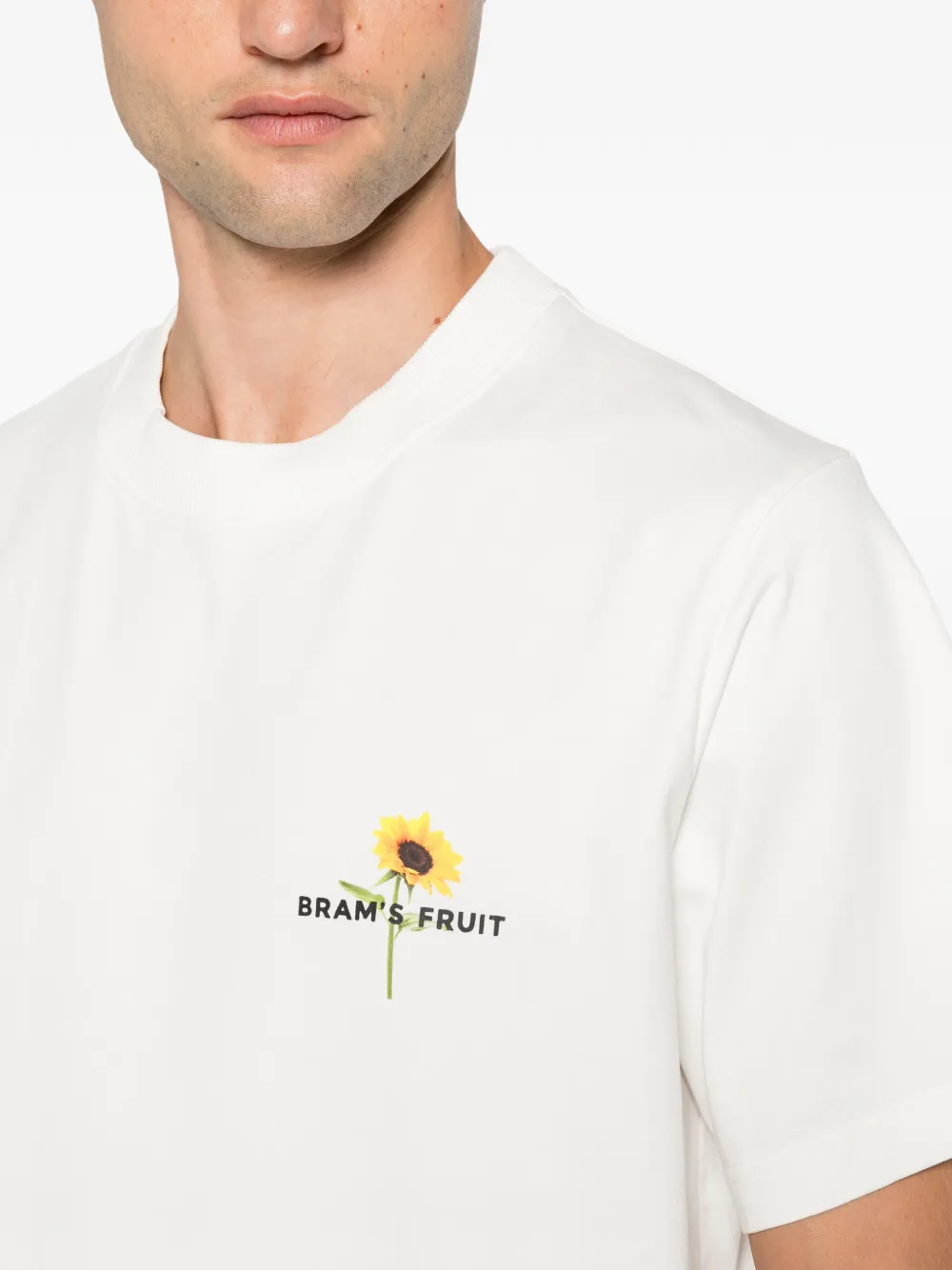 Bram s Fruit Sunflower T-shirt met zonnebloem-print Wit