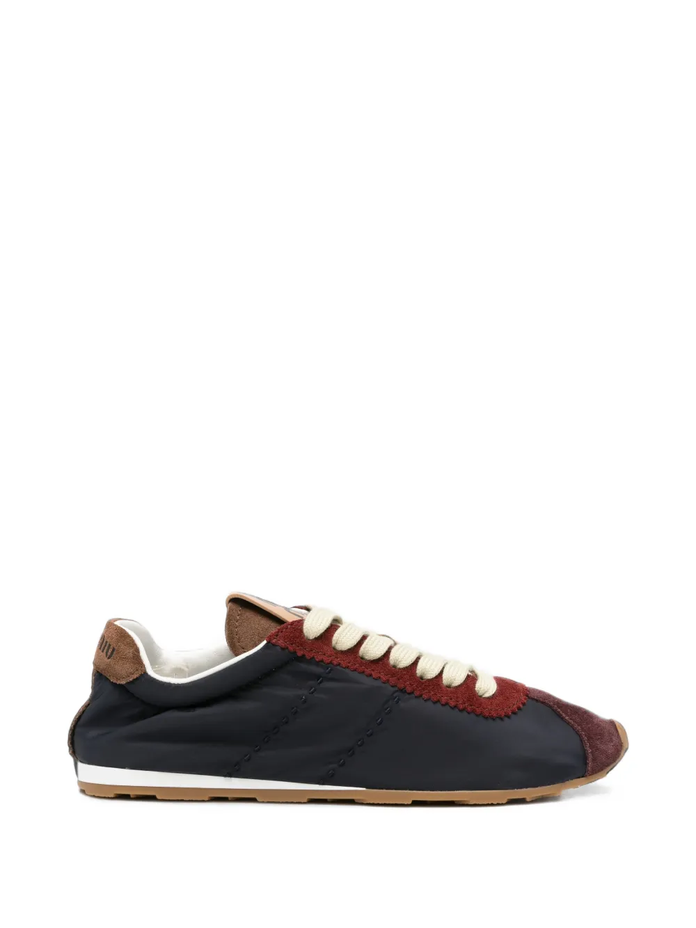 Miu Miu Plume suede-trim panelled sneakers - Blu