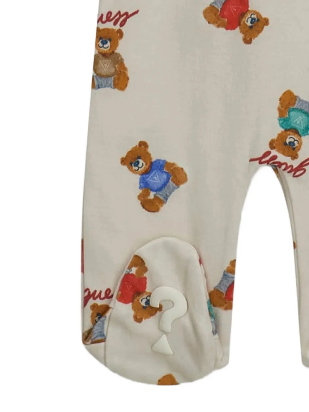 guess kids Onesie met beerprint en logo-patch Beige