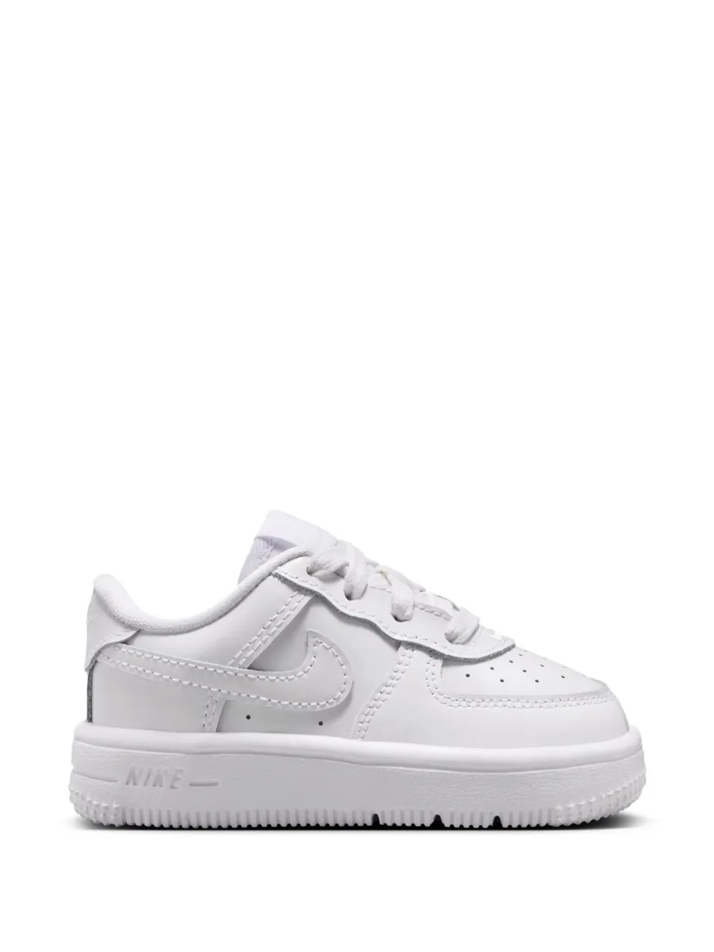 Nike Kids Force 1 Low patent-leather sneakers Wit
