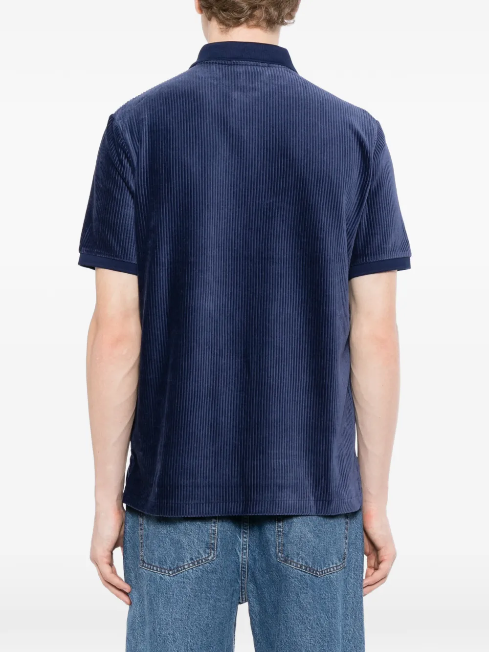 Polo Ralph Lauren corduroy logo-embroidered polo Blauw