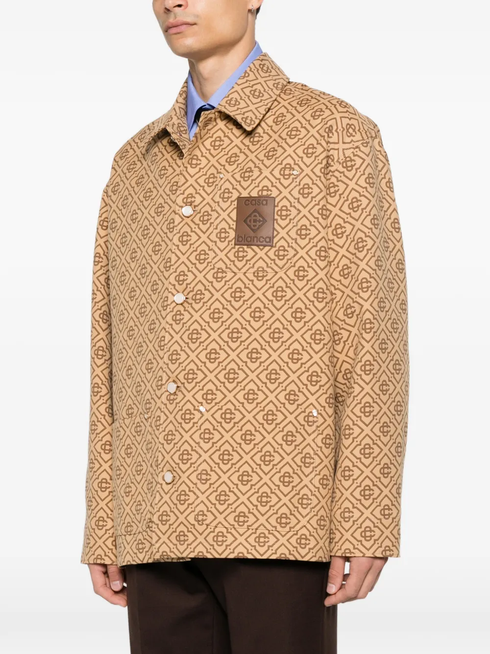 Casablanca Jack met monogramprint en logo-patch Bruin