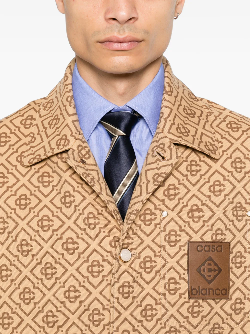 Casablanca Jack met monogramprint en logo-patch Bruin