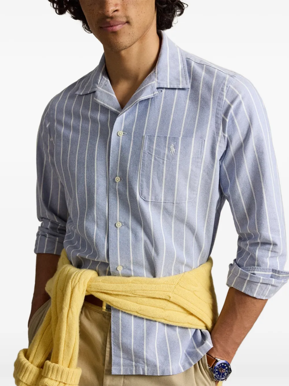 Polo Ralph Lauren Oxford gestreept overhemd met klassieke pasvorm Blauw