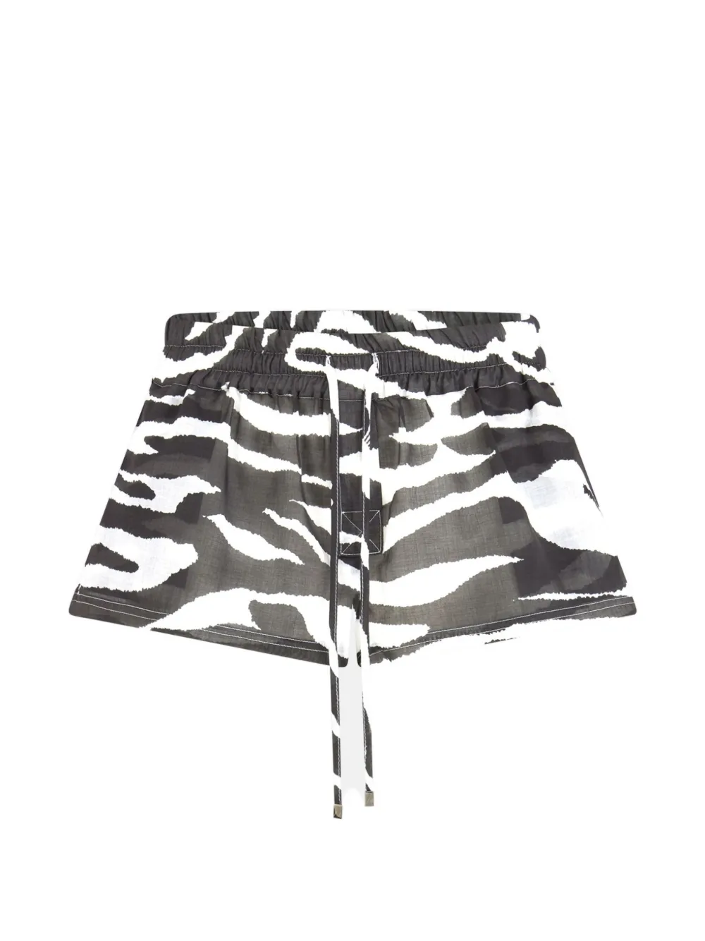The Attico zebra-print drawstring shorts - Bianco