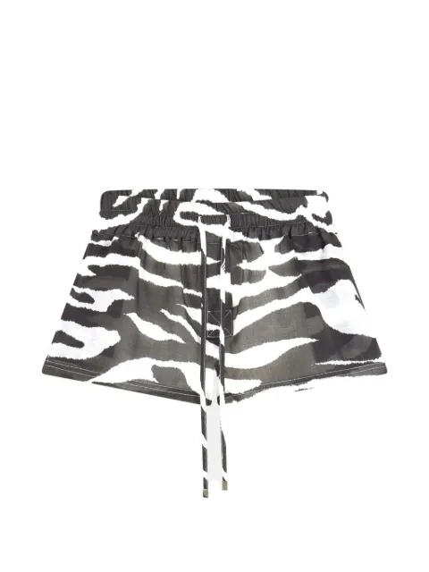 The Attico zebra-print drawstring shorts