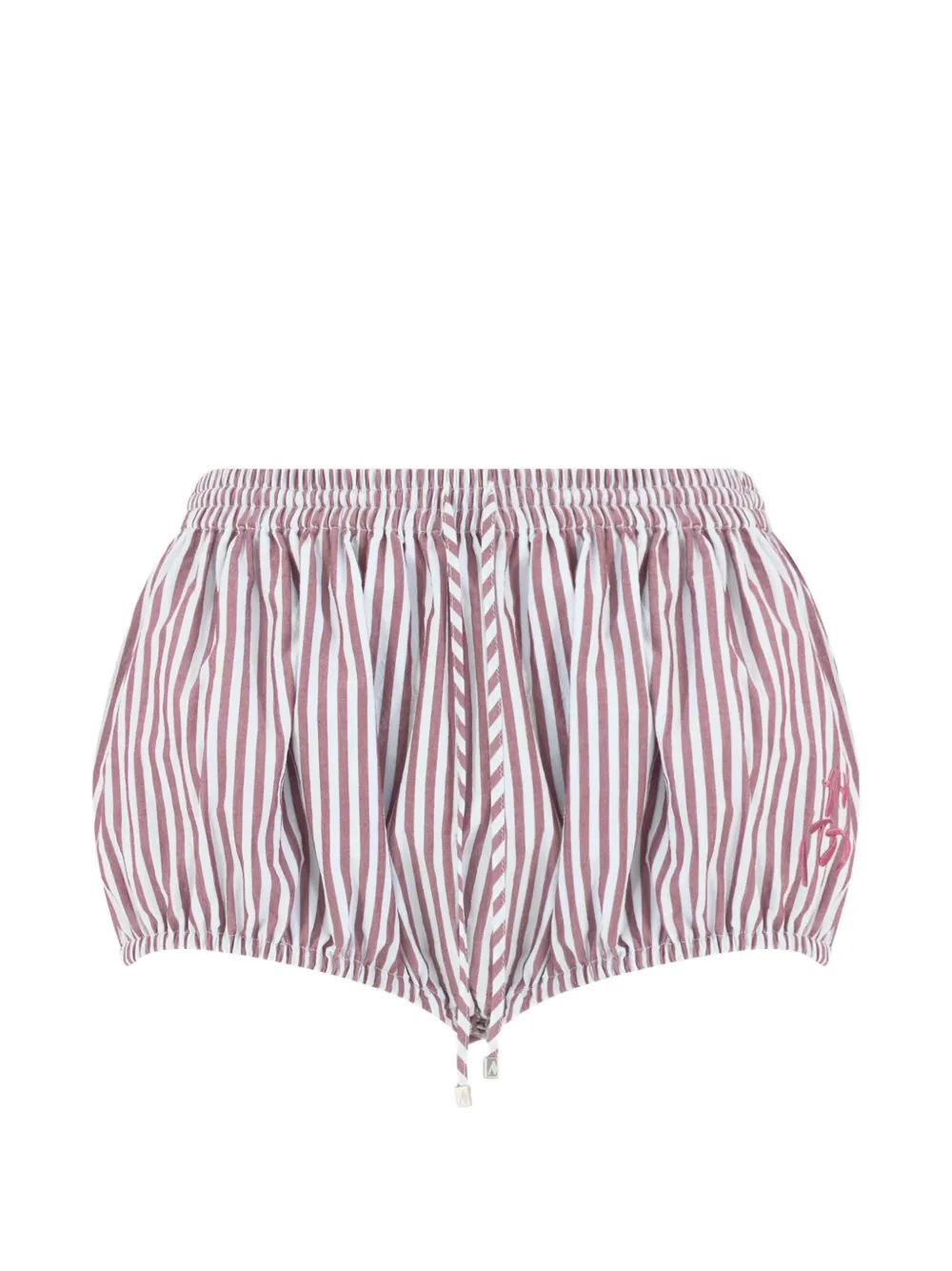 The Attico striped drawstring shorts