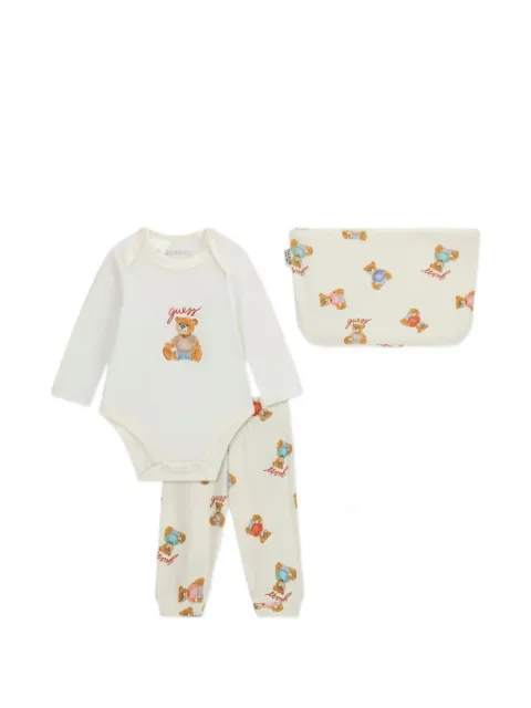 guess kids trousseau de naissance à imprimé ourson (trois pièces)