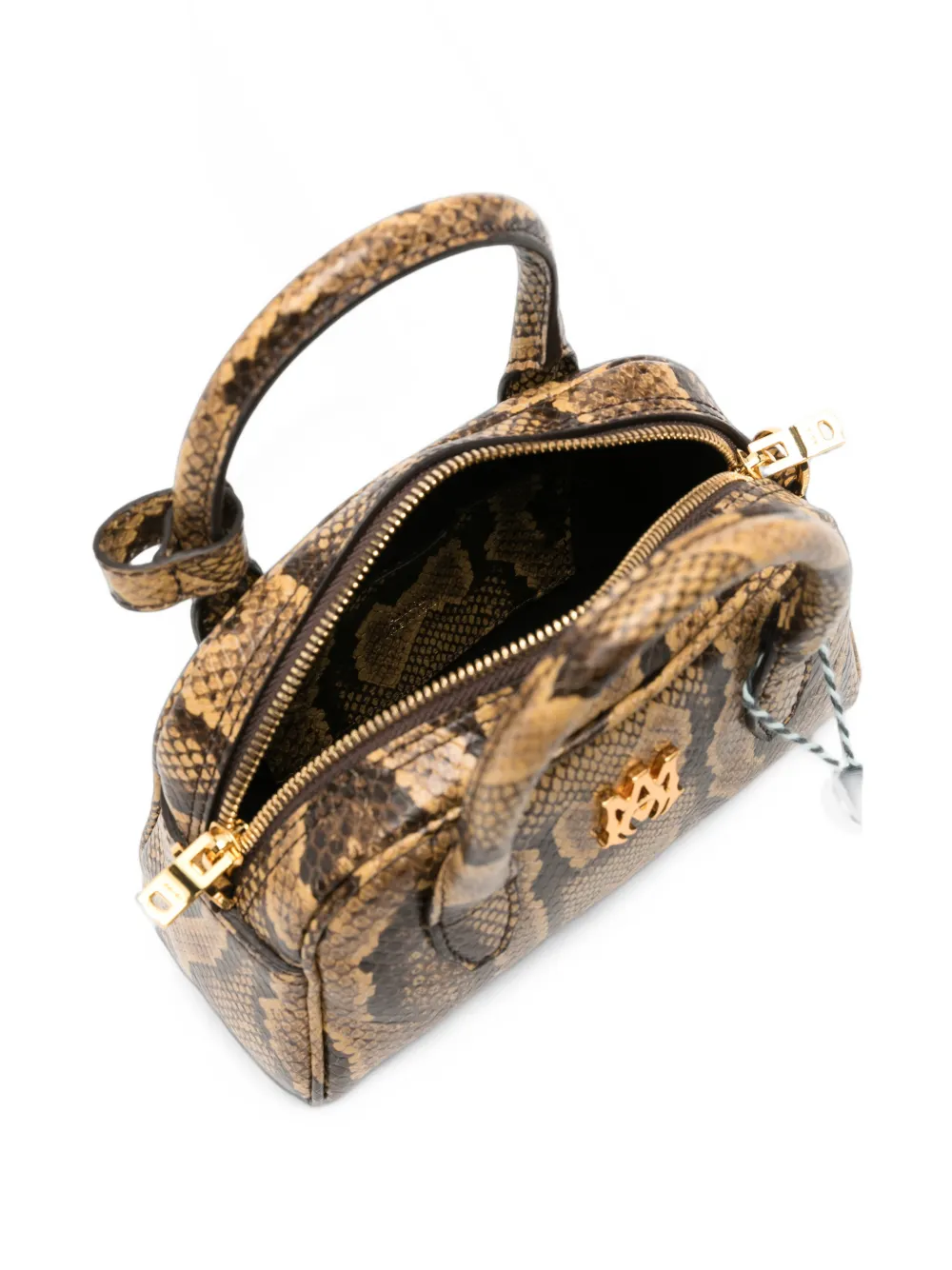 AMIRI Micro MA mini-tas met slangen-effect en logo-plakkaat Bruin
