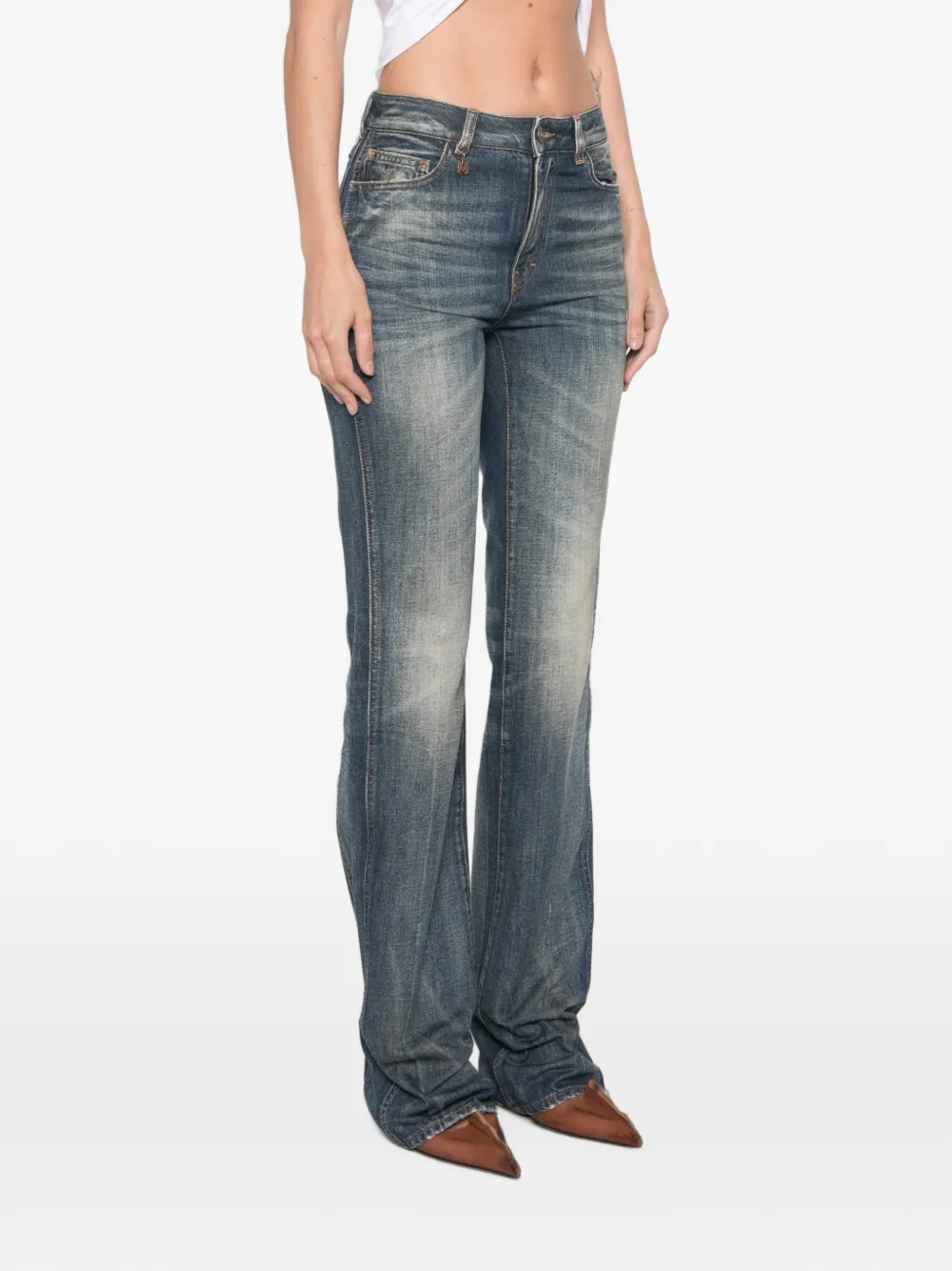 AMIRI Straight jeans met monogram-bedel Blauw