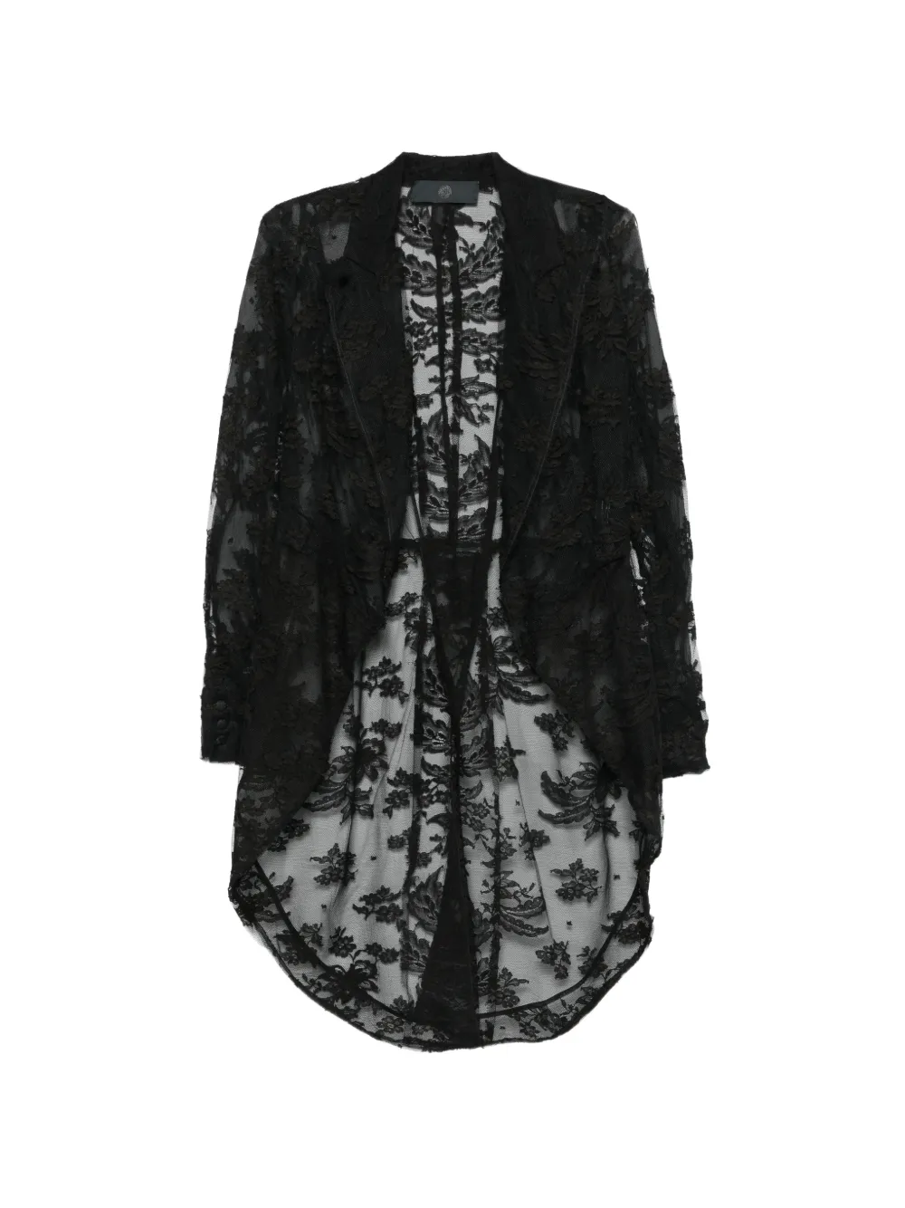 Marc Le Bihan lace-overlay asymmetric jacket · 38