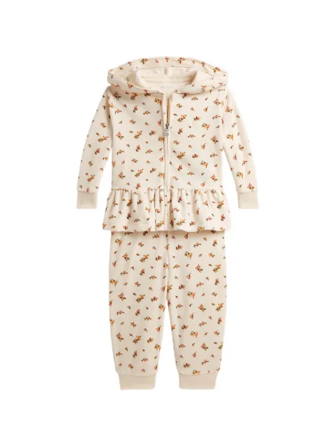 POLO RALPH LAUREN KIDS floral-print ruffled tracksuit