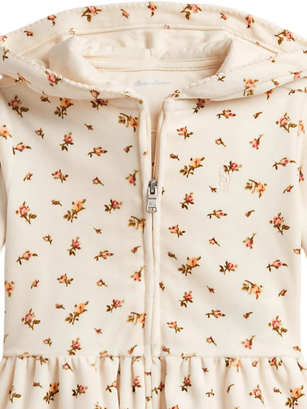 POLO RALPH LAUREN KIDS Trainingspak met bloemenprint en ruches Beige