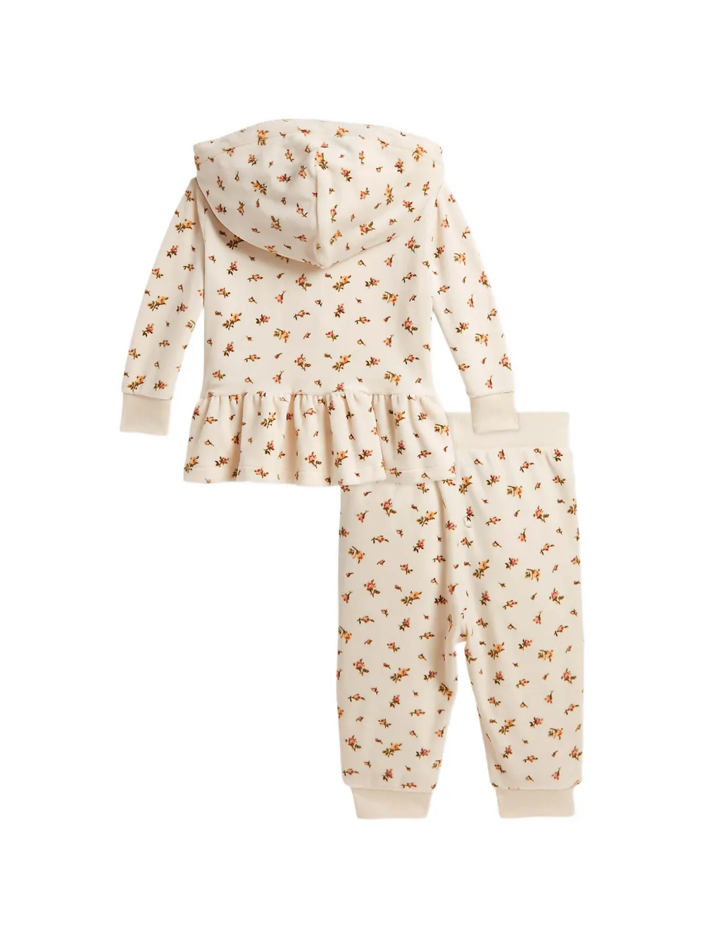 POLO RALPH LAUREN KIDS Trainingspak met bloemenprint en ruches Beige