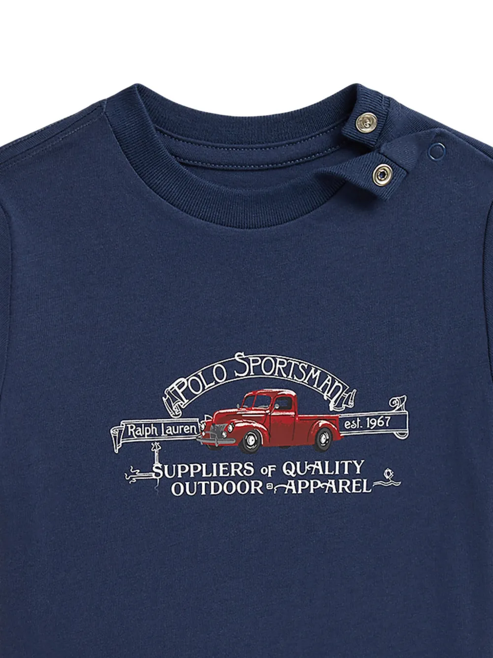 POLO RALPH LAUREN KIDS T-shirt met drukknopen en print Blauw