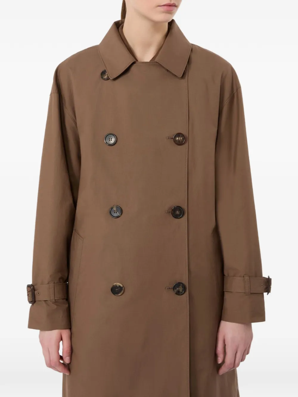 Max Mara Trenchcoat met dubbele rij knopen en ceintuur Bruin