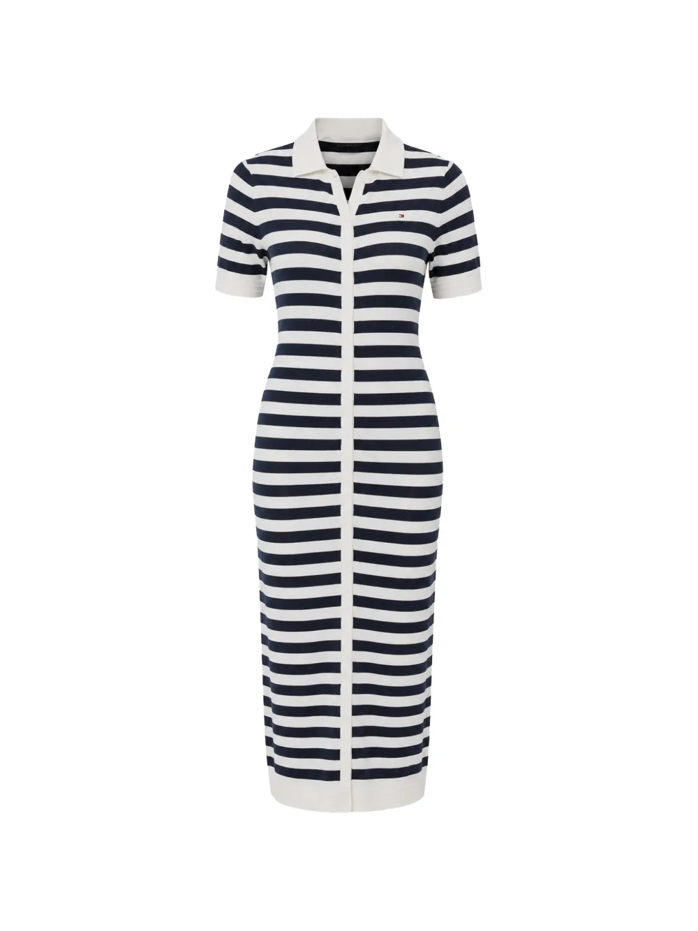 Tommy Hilfiger striped polo-collar midi dress - Blu