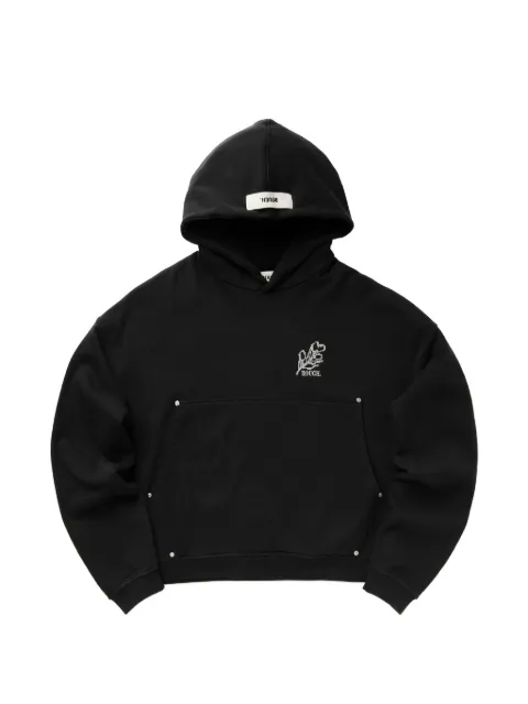 ROUGH. stud-embellished logo-embroidered hoodie