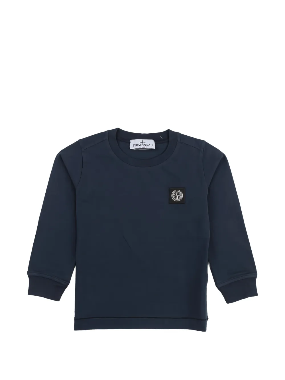Stone Island Junior logo-patch long-sleeve T-shirt - Blu