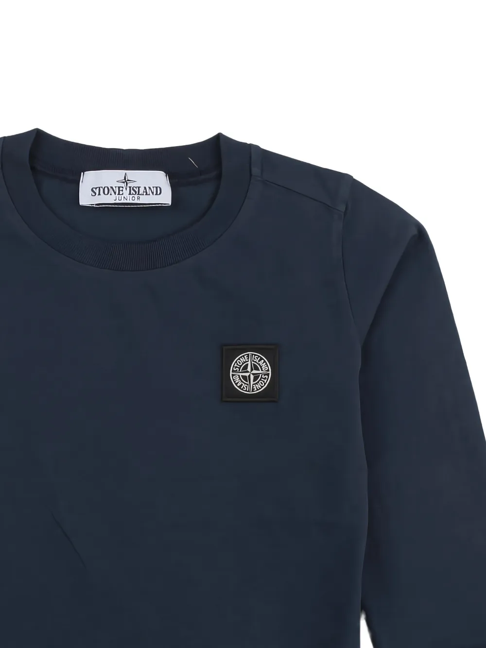 Stone Island Junior T-shirt met logopatch Blauw