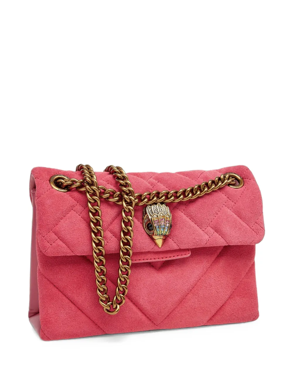 Kurt Geiger London Kensington gewatteerde suède schoudertas Roze