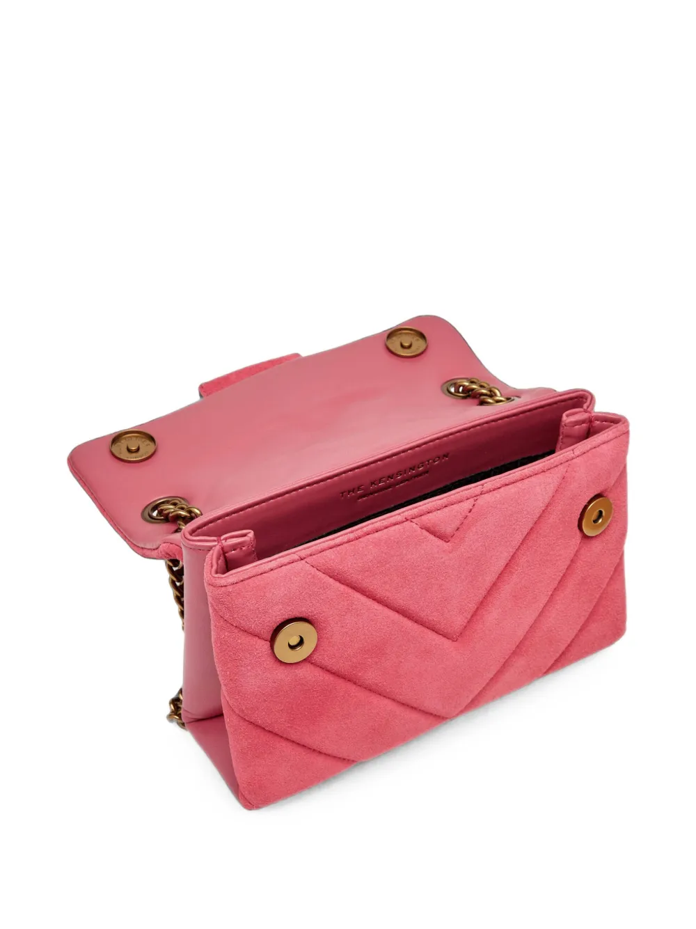Kurt Geiger London Kensington gewatteerde suède schoudertas Roze