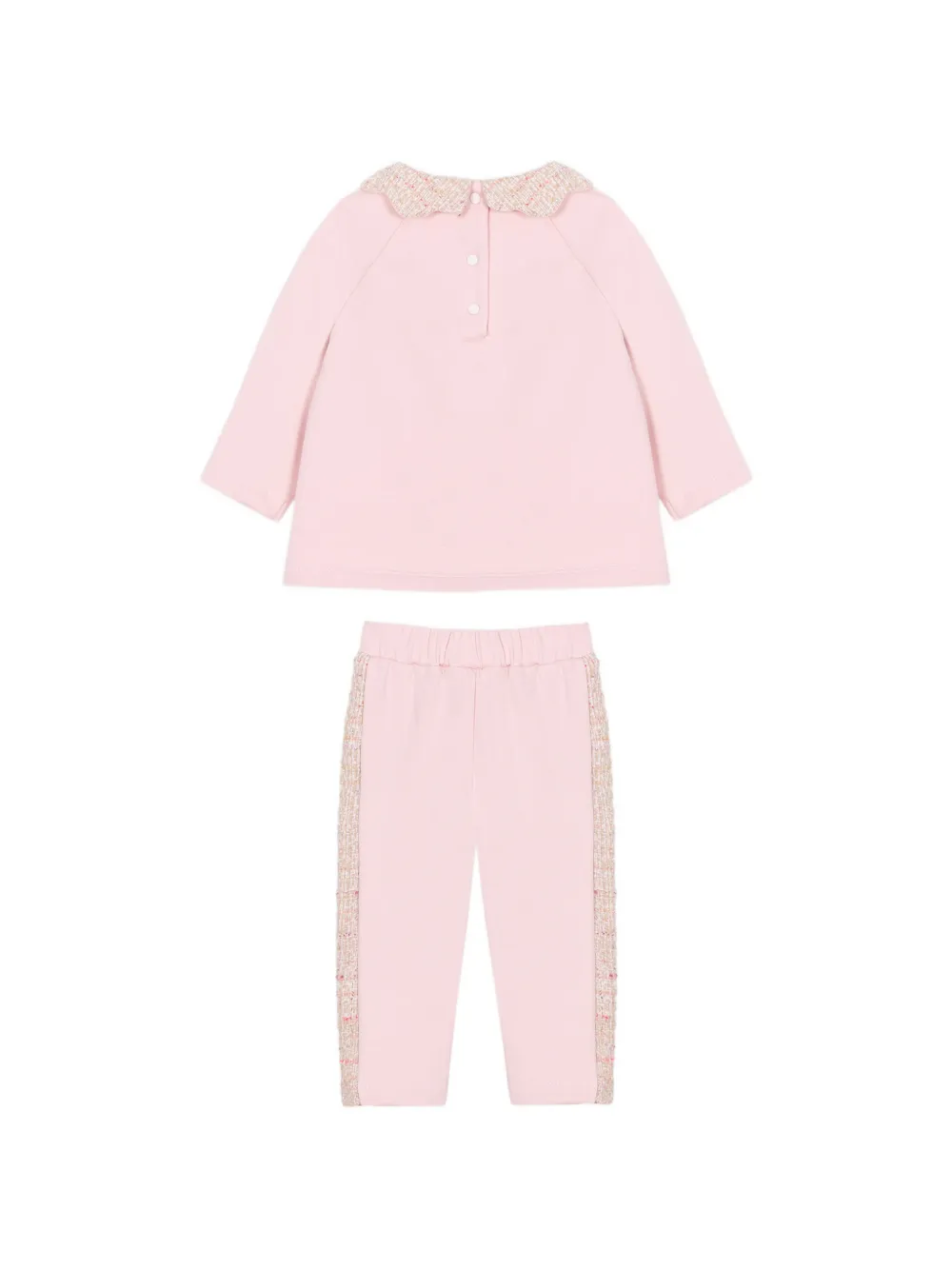 Patachou Gewelfd broekset met tweed afwerking Roze