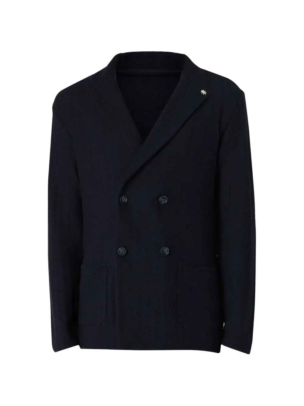 Manuel Ritz double-breasted textured blazer - Blu