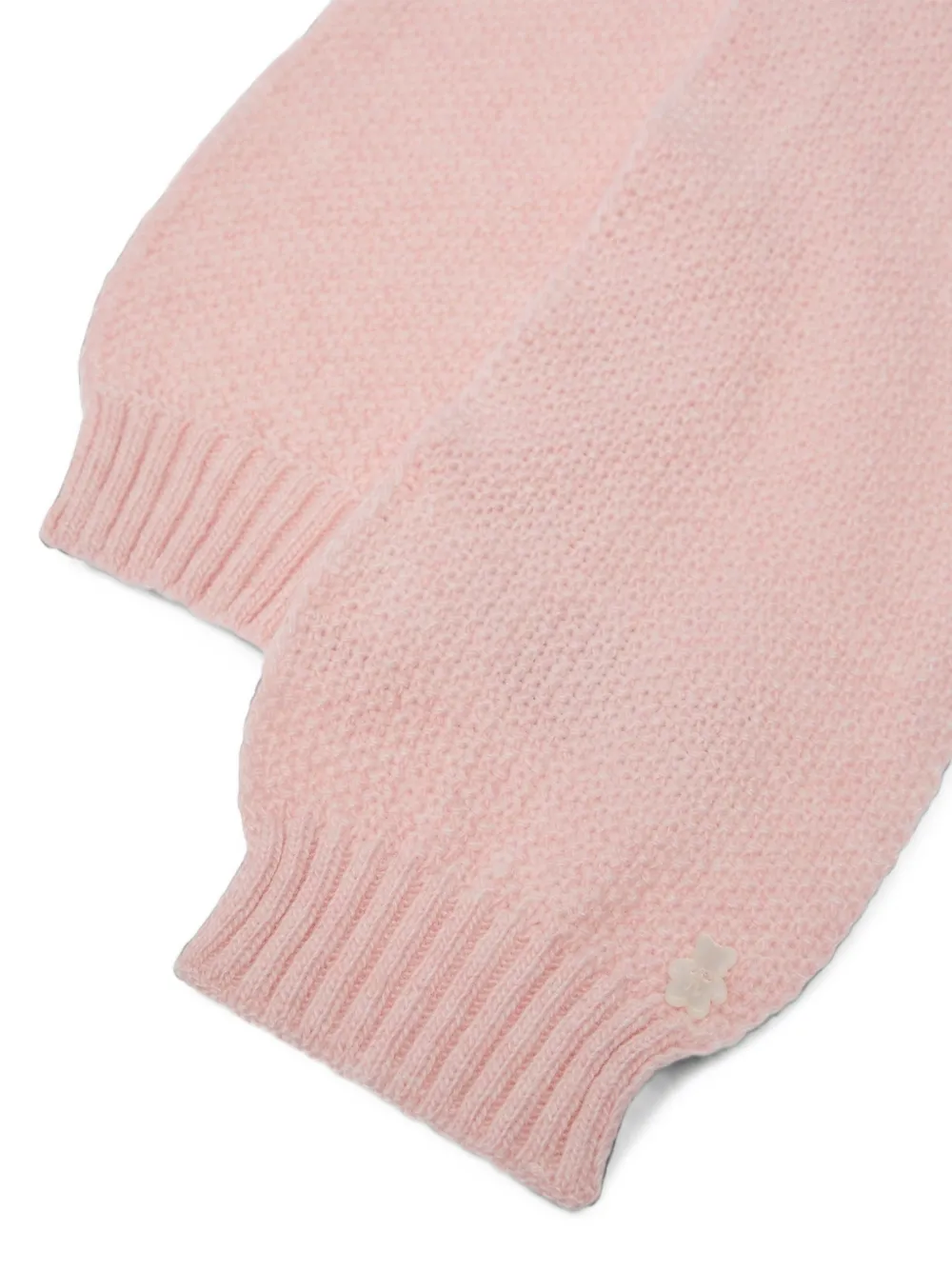 NANAN Gebreide sjaal met geribbelde afwerking Roze