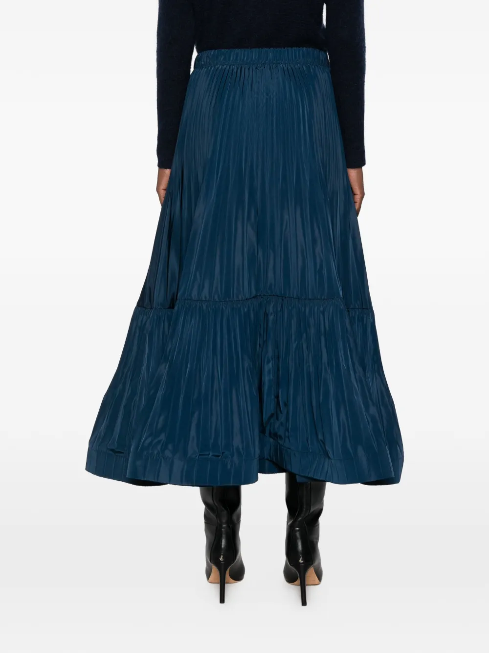 TWINSET pleated tiered midi skirt Blauw