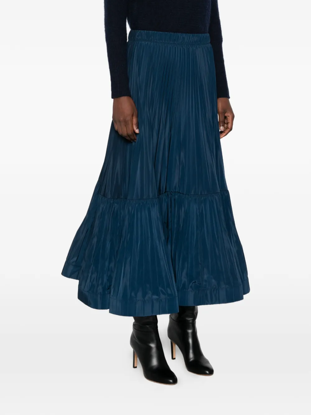 TWINSET pleated tiered midi skirt Blauw