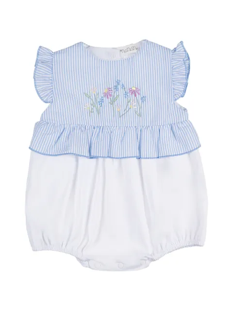 NANAN floral-embroidered ruffled romper