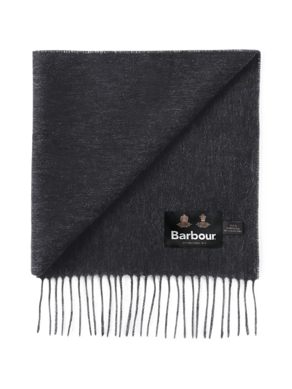 Barbour fringed wool scarf - Grigio