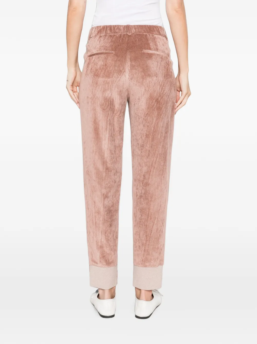 Peserico Ribfluwelen broek Roze