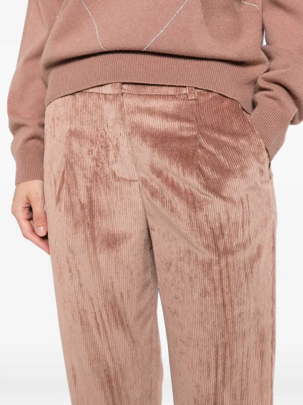 Peserico Ribfluwelen broek Roze