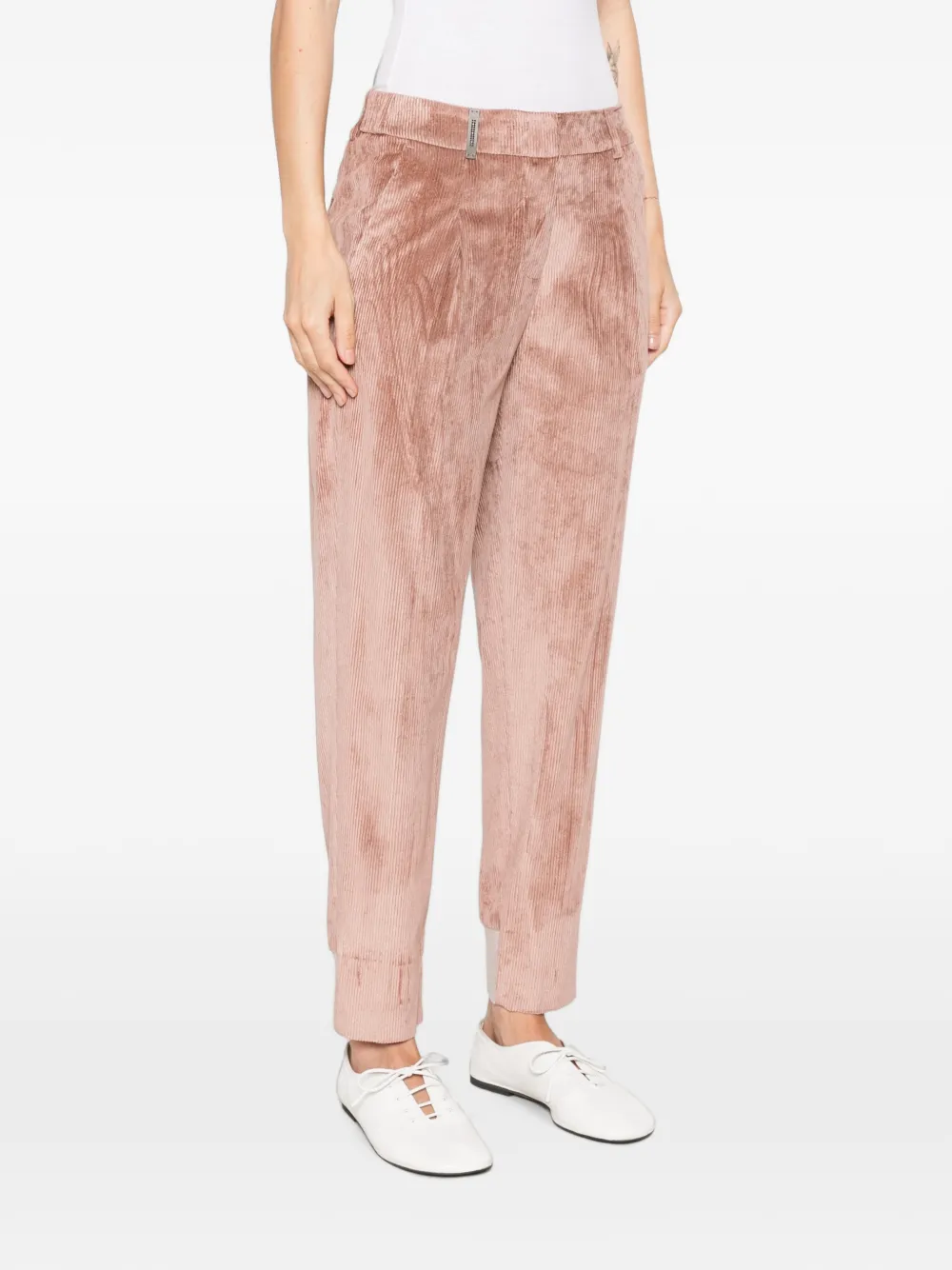 Peserico Ribfluwelen broek Roze
