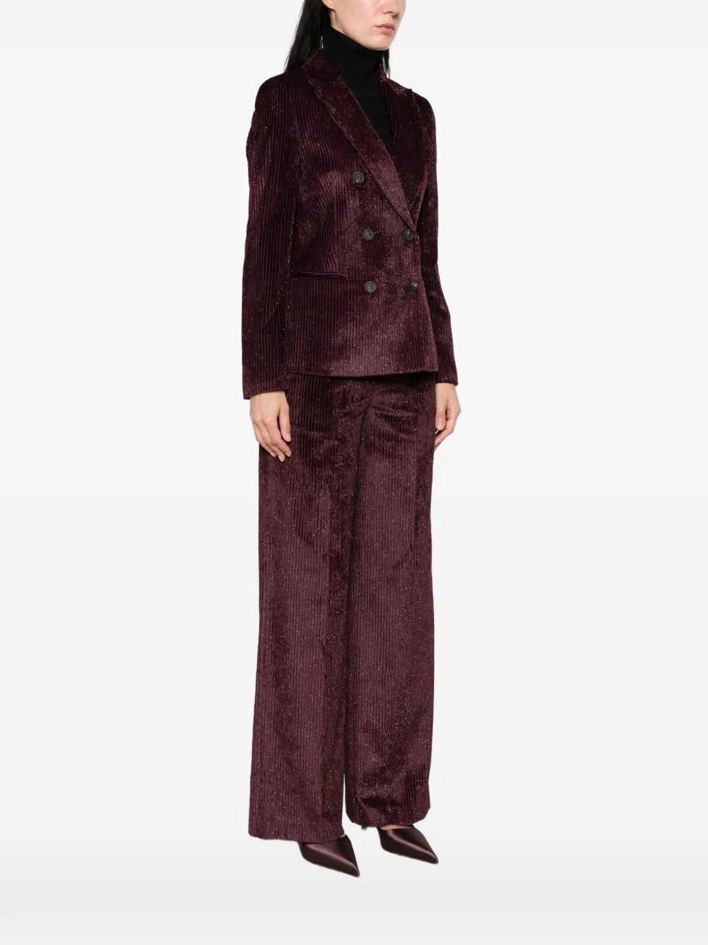 Peserico Ribfluwelen blazer Paars