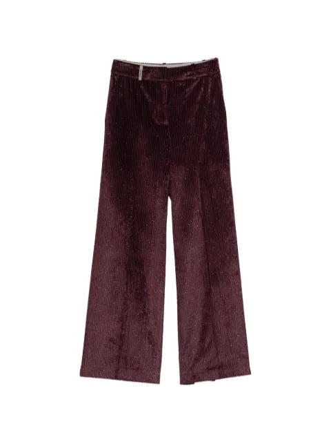 Peserico pantalones de pana rectos con efecto de glitter