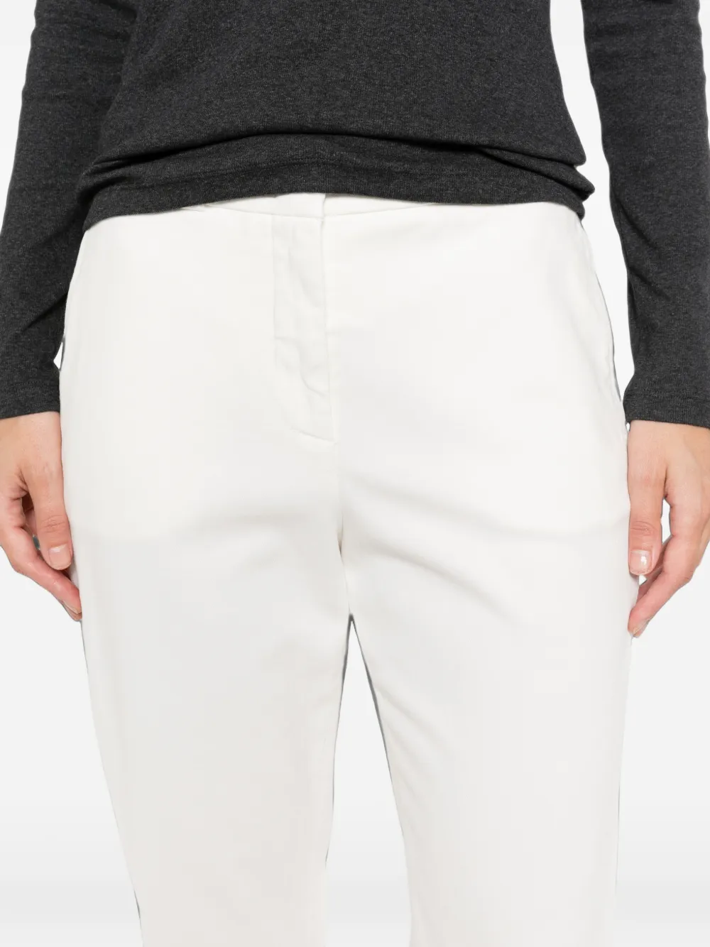 Peserico Broek met elastische tailleband Wit