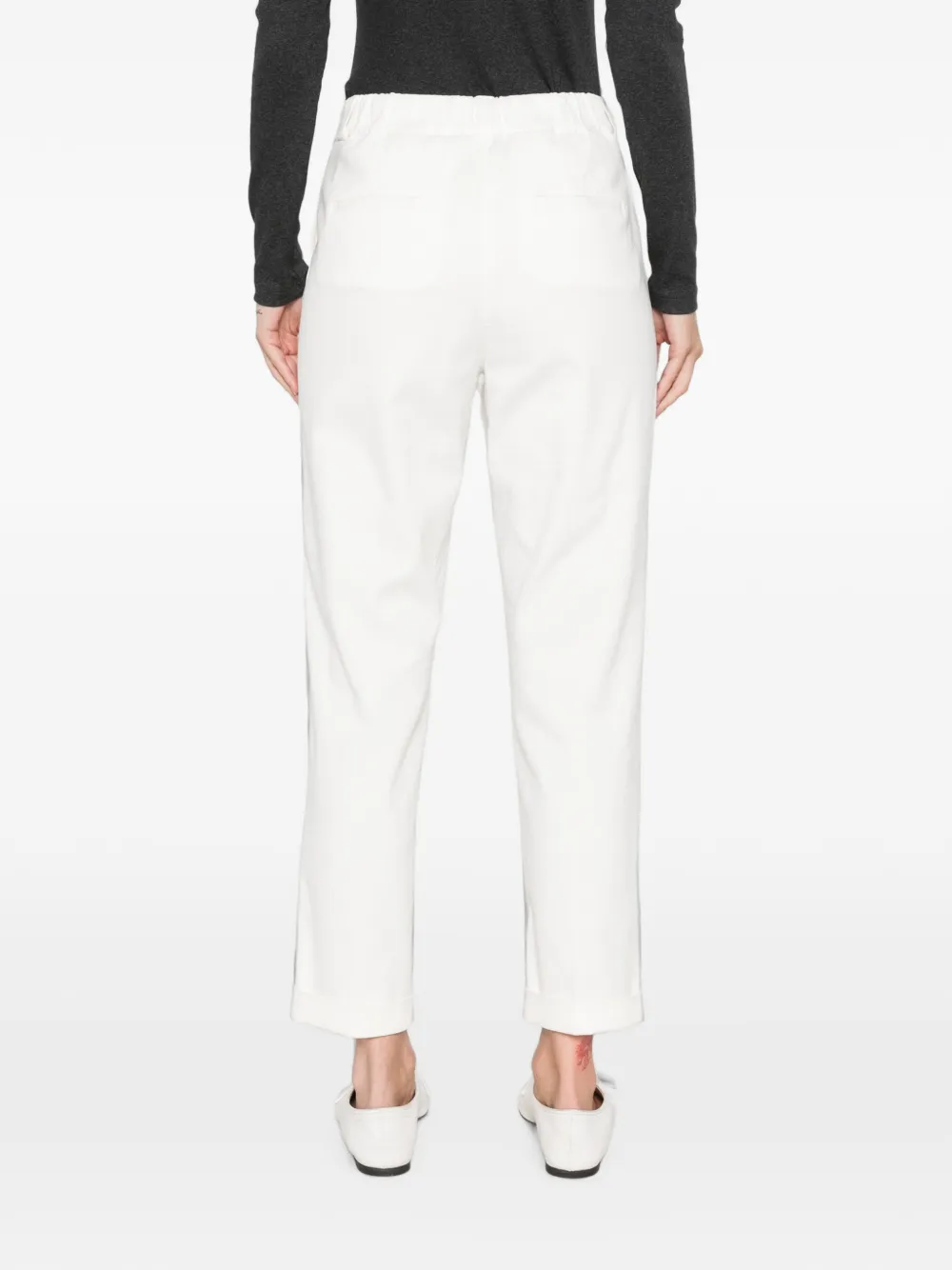 Peserico Broek met elastische tailleband Wit