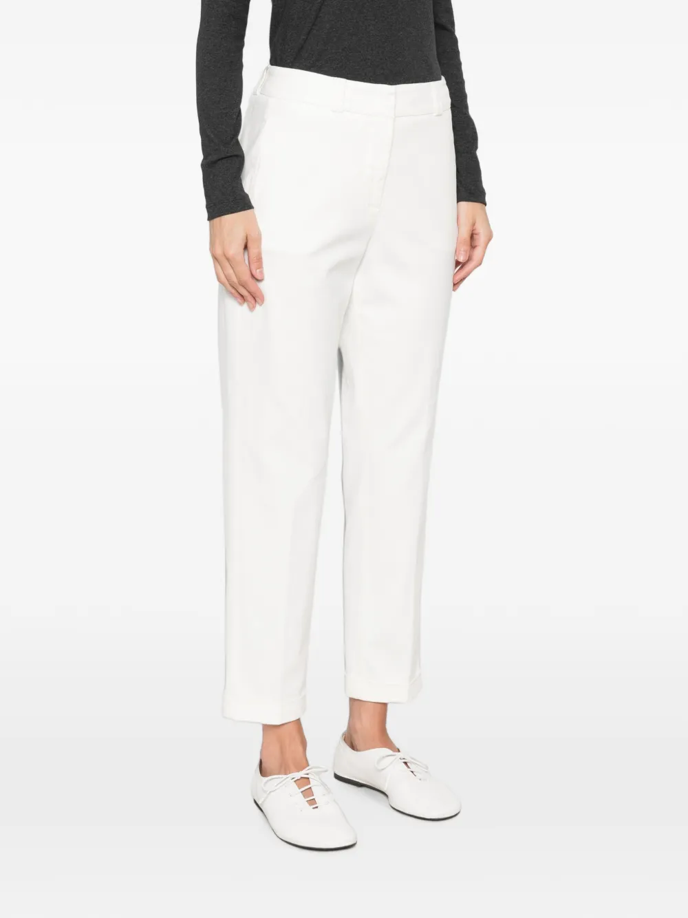 Peserico Broek met elastische tailleband Wit
