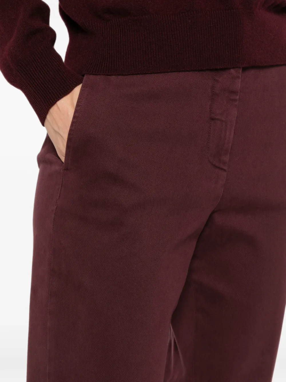 Peserico Straight broek van stretch-katoen Rood