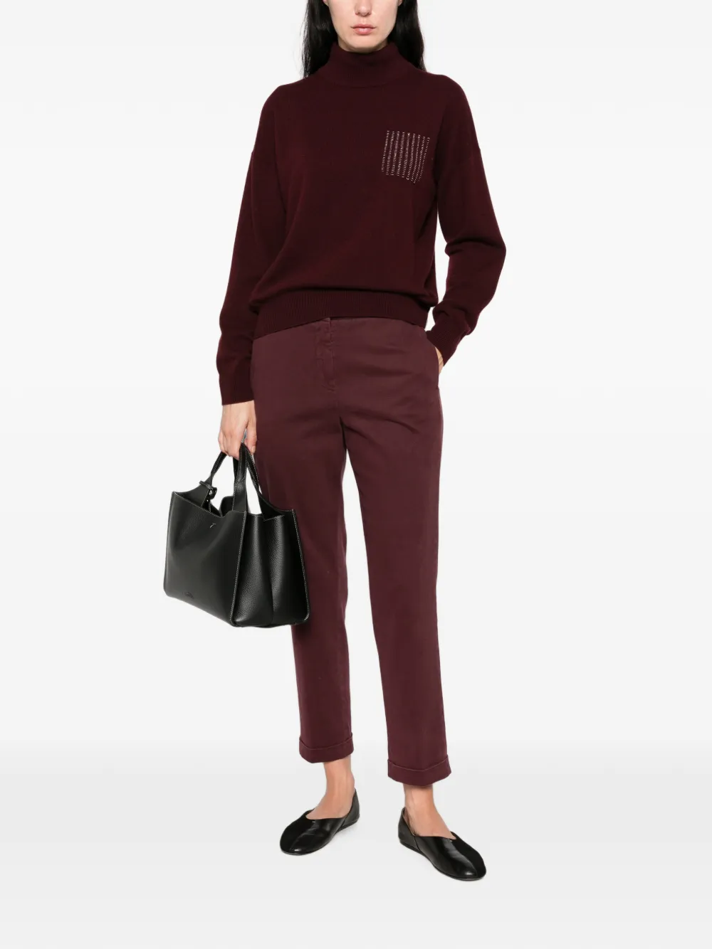 Peserico Straight broek van stretch-katoen Rood