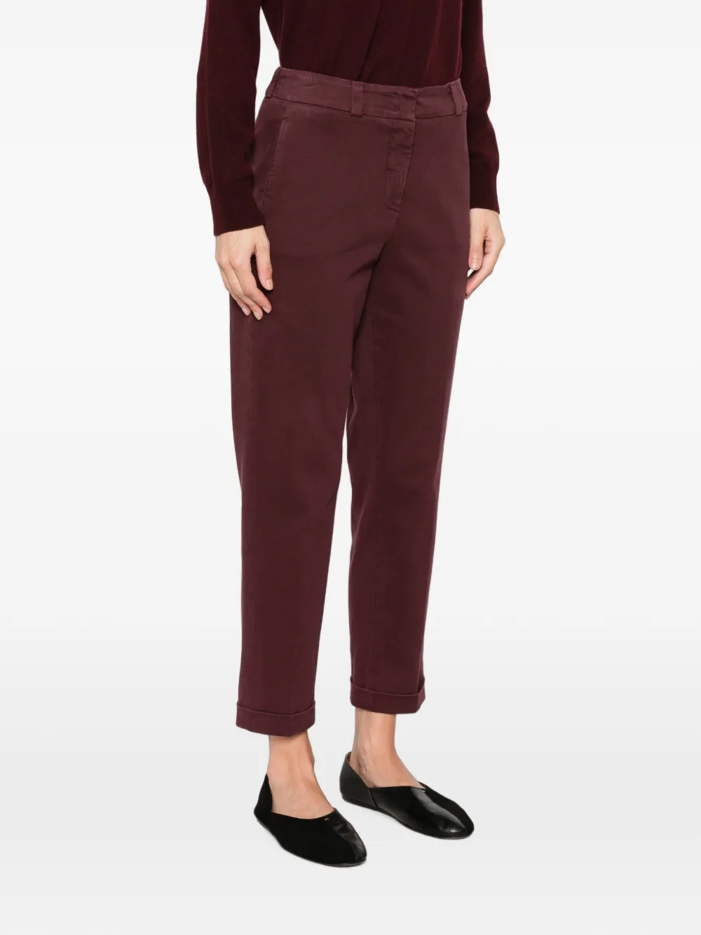 Peserico Straight broek van stretch-katoen Rood