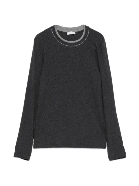 Peserico bead-embellished long-sleeve T-shirt